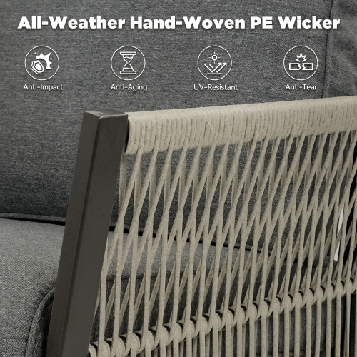 Outdoor Swivel Rocker Patio Chairs Set of 2, Wicker Furniture Swivel Patio Chairs Ideal for Porch, Poolside, Deck, and Yard in Gray