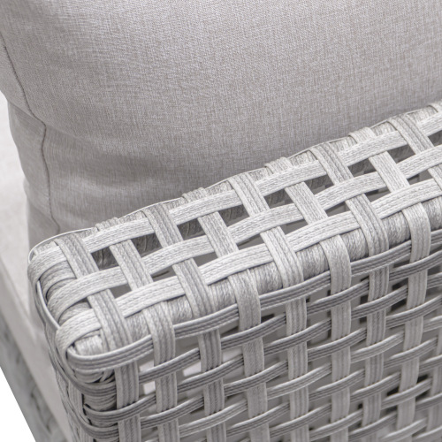 patio 8-Piece Patio Furniture Set with 43" Fire Pit Table, Outdoor Conversation Set & 60,000 BTU 43 Inch Rectangle Propane Fire Pit with Water Resistant Grey Thick Cushions, Grey