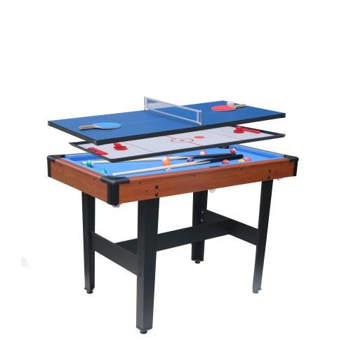 48″ 3-in-1 Multi Game Table - Combo Game Table Set - Billiards/Pool, Glide Hockey and Table Tennis for Home, Game Room, Friends and Family!