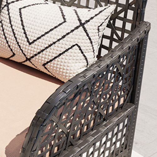 4 Pieces Outdoor Patio Furniture Set,PE Rattan Wicker Garden Conversation Chairs with Tempered Glass Table and Soft Cushions for Backyard Pool or Lawn