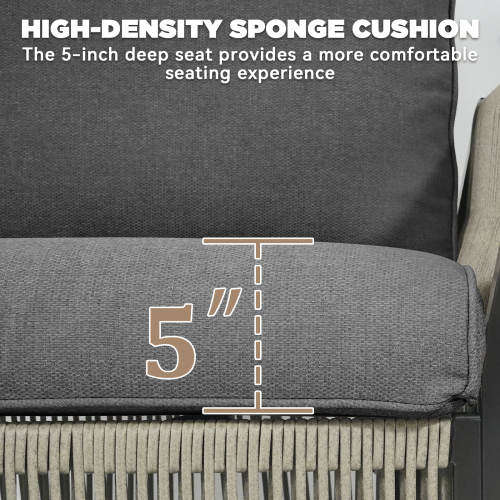 Outdoor Patio Arm Chairs Set of 2, Wicker Furniture Patio Lounge Chairs Ideal for Porch, Poolside, Deck, and Yard in Gray